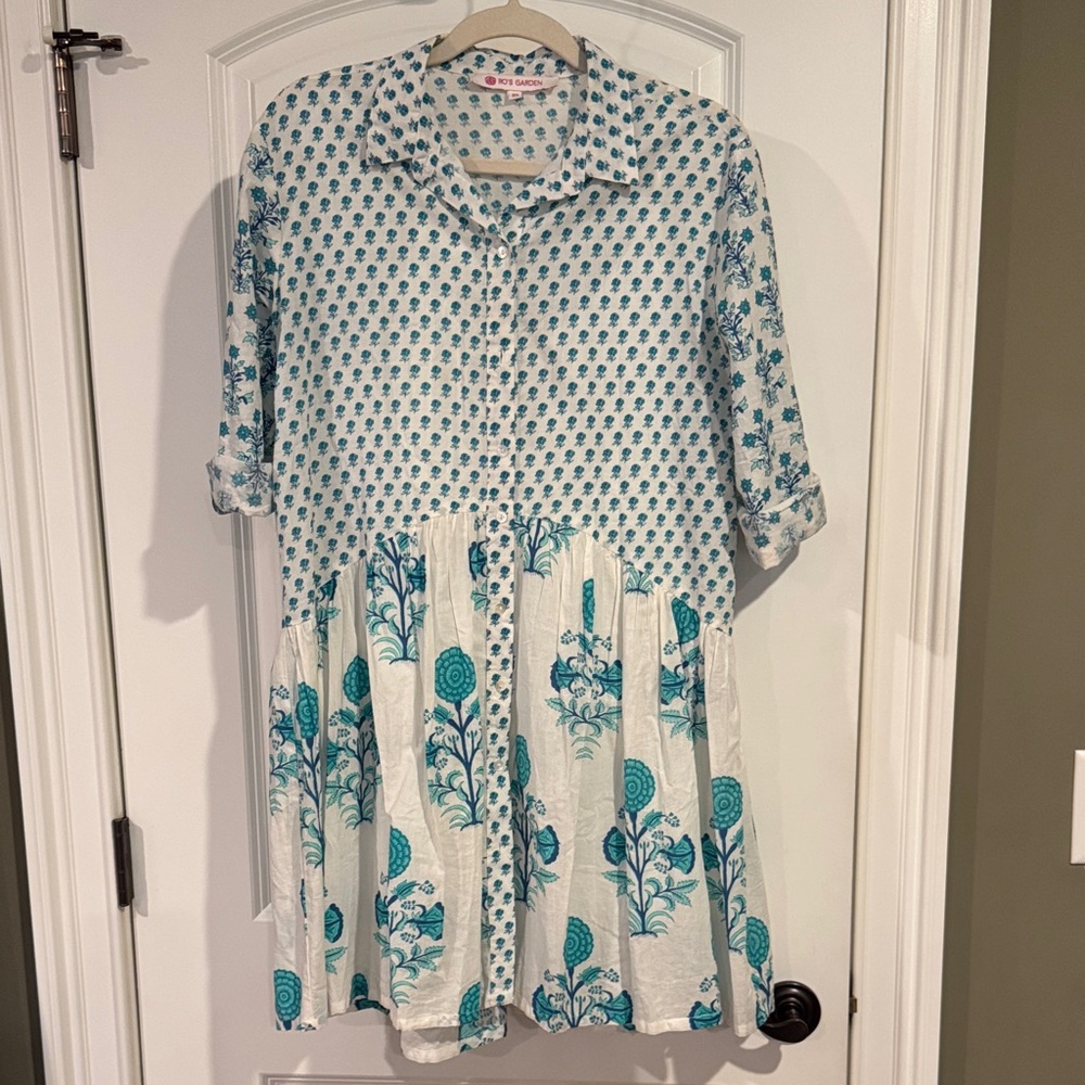 Tuckernuck RO’s GARDEN Size XS Turquoise Deauville Short Dress - Picture 8 of 9